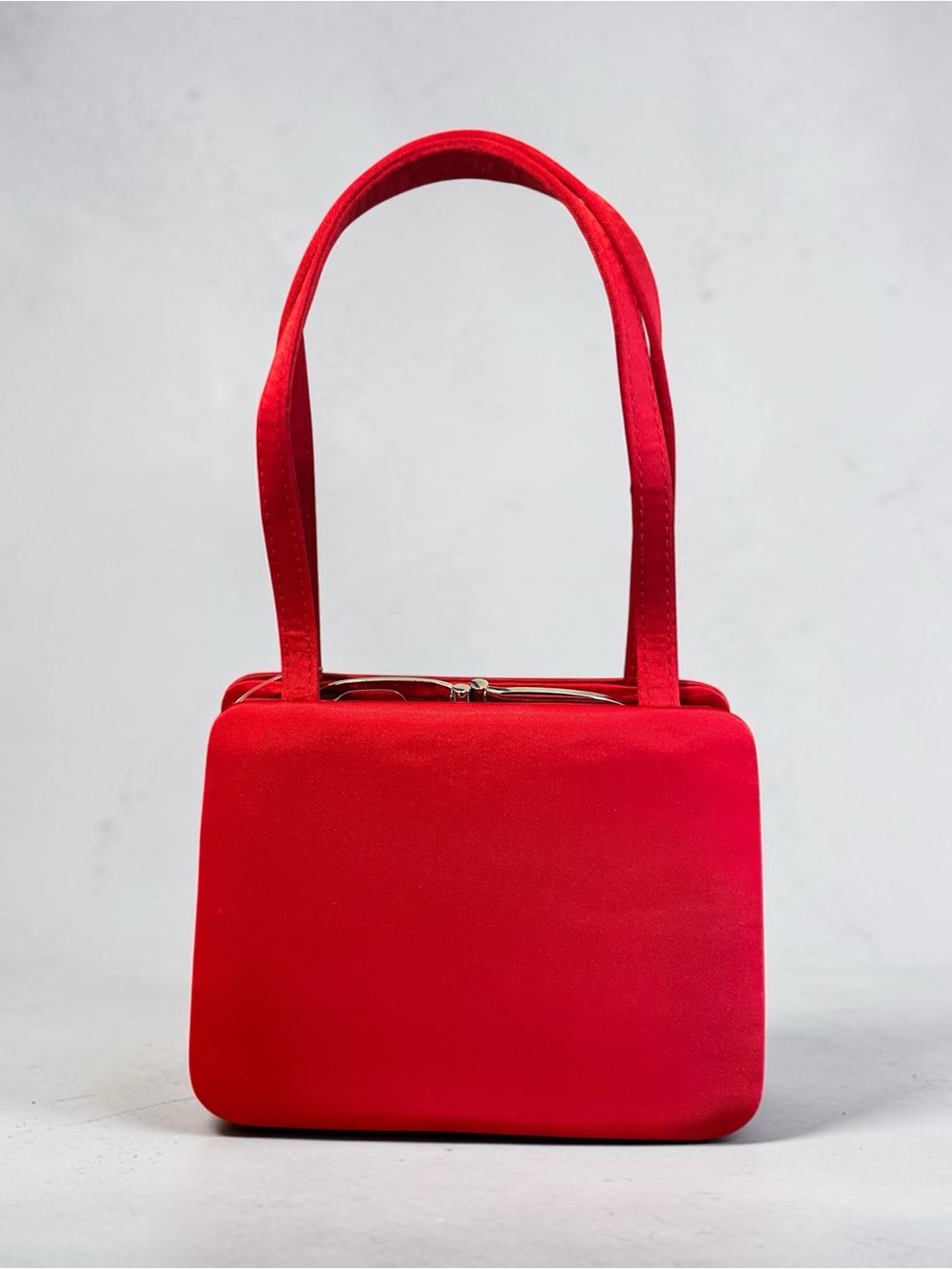 La Regale Red Mini Top-Handle Shoulder Bag